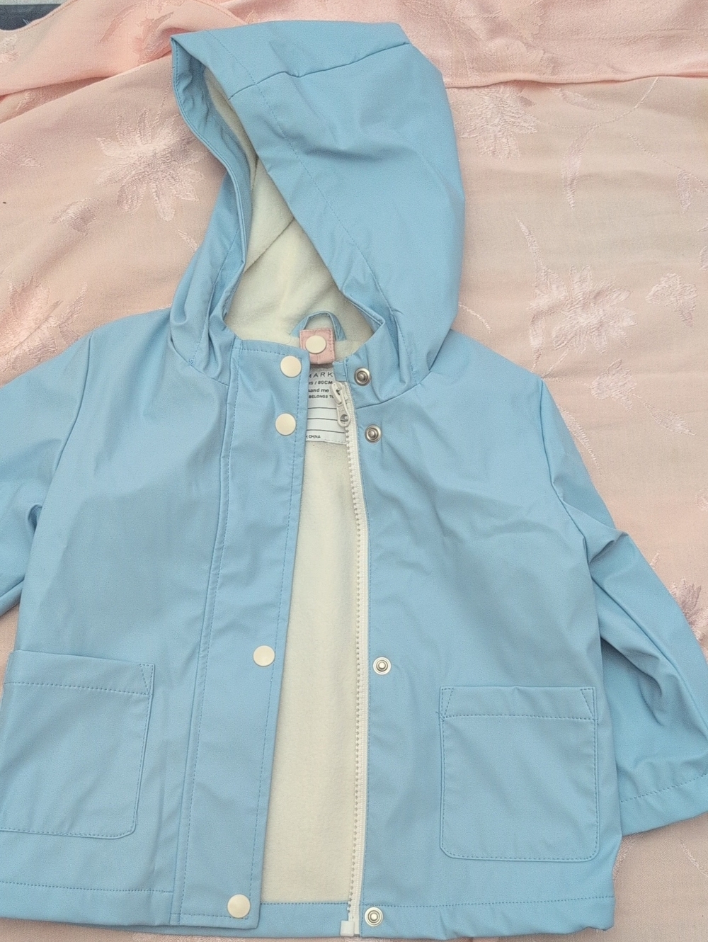 Primark Light Blue Hooded Kids Raincoat